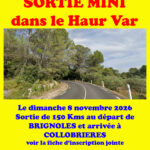 SORTIE MINI DANS LE HAUT VAR le 8 novembre 2026